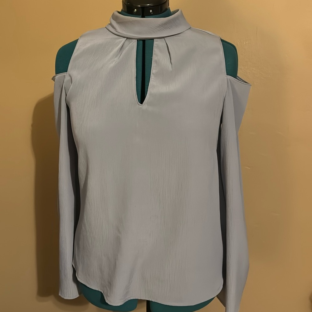 Light blue cold shoulder top